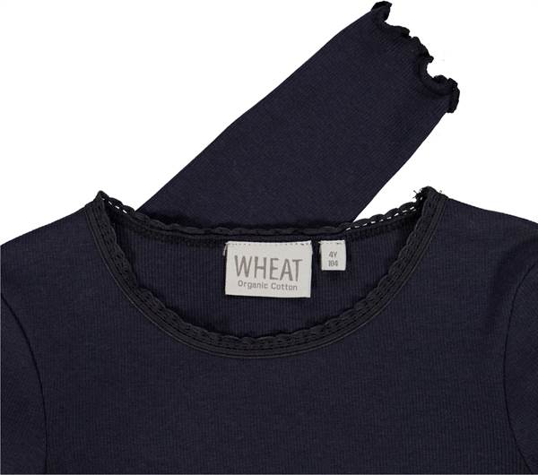 Wheat rib bluse - navy/flæser